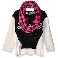 Limited Too Toddler Girls 2 Piece Set Fashion Sweater and Scarf, Zip Back, 2T