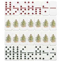 C.R. Gibson GMDS-24780 Spode Plastic Christmas Double Six Dominoes Set, 28pcs