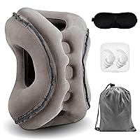Travel Pillow,Include Neck Pillow, earplugs, 3D Eye mask. an Ideal Travel Accessories.Pillow Cube is Suitable for Airplanes, Cars, Offices, Home(Gray)