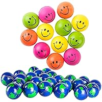 Neliblu Stress Balls for Kids and Adults - World Design and Smile Stress Balls - Squishy Balls to Support in Anxiety, Autism, PTSD