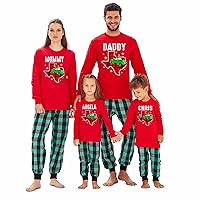 Custom Matching Family Christmas Plaid Texas Map Long Sleeve Shirt