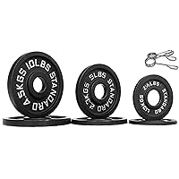 Signature Fitness Olympic 2-Inch Cast Iron Plate Weight Plate for Strength Training and Weightlifting, Optional 7FT Olympic Barbell Set, Multiple Sizes