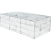 TRIXIE Enclosed Outdoor Run- 34 cu. ft., Galvanized Metal Cage, Portable Pen for Rabbits or Guinea Pigs
