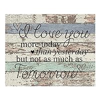 I Love You More Today- Rustic Love Message Wall Art Print- Distress Wood Charm Wall Decor For Home Decor, Bedroom Decor, Office Decor, Gift for Partner & Spouse, Unframed- 10x8