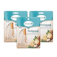 Amopé Pedi Mask 20-Minute Foot Mask, Intensely Moisturizing Socks, Self-Care, Time to Get Nuts with Macadamia Nut Oil, Urea & Vitamin Complex for Long Lasting Hydration, 3 pair (Packaging May Vary)