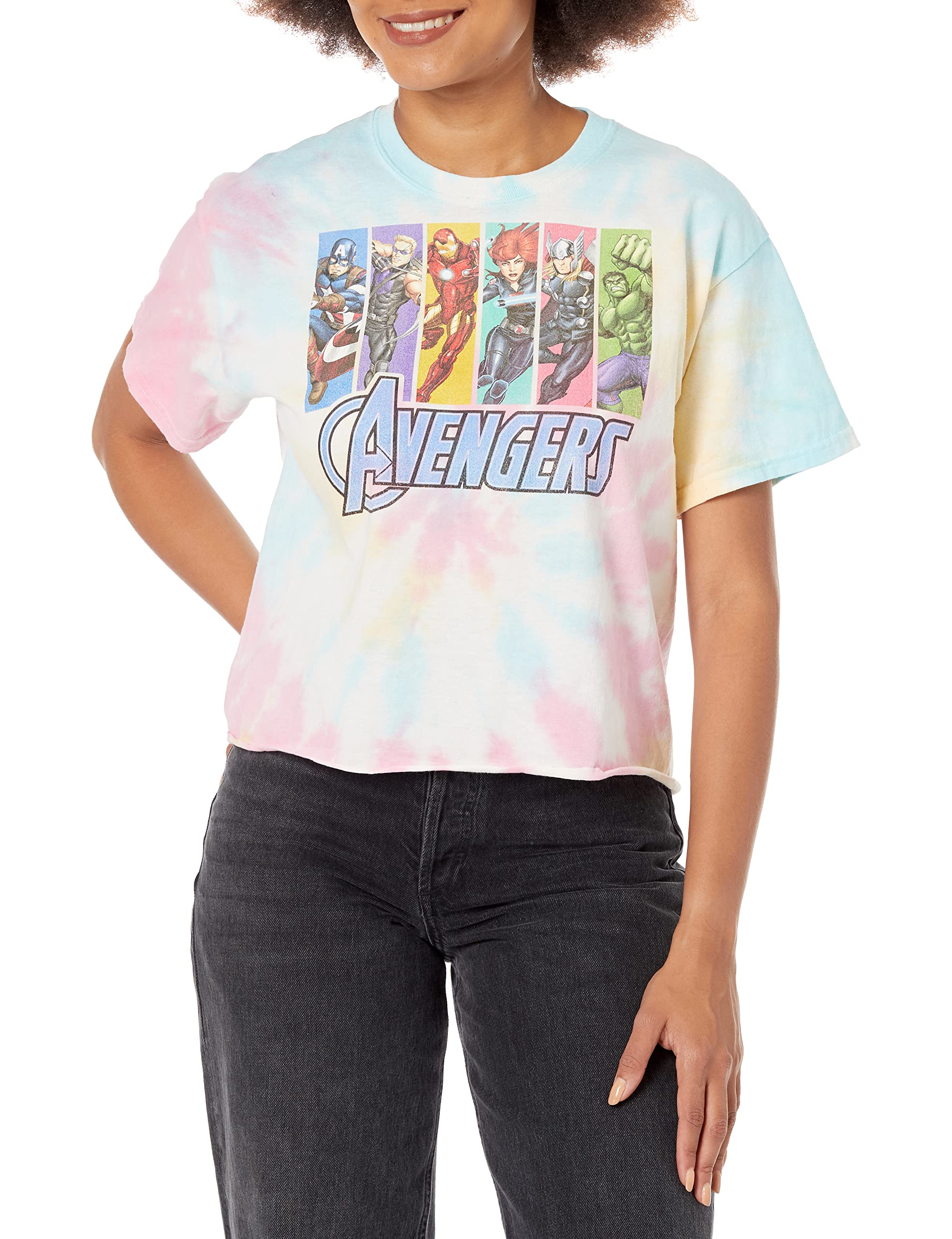 Marvel Universe Avengers Unite Women's Fast Fashion Short Sleeve Tee Shirt