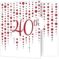 Creative Converting Sparkle and Shine Ruby 40th Anniversary Invitations, 6