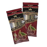 King Palm Flavors Rollie Size Cones - 2 Pack, 4 Rolls Terpene Infused - Squeeze & Pop Pre Rolls - Organic Flavored Pre Rolled Cones - King Palm Flavors Pre Rolls - (Cherry Charm)