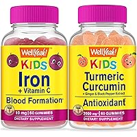 Iron + Vitamin C Kids + Turmeric Curcumin Kids, Gummies Bundle - Great Tasting, Vitamin Supplement, Gluten Free, GMO Free, Chewable Gummy