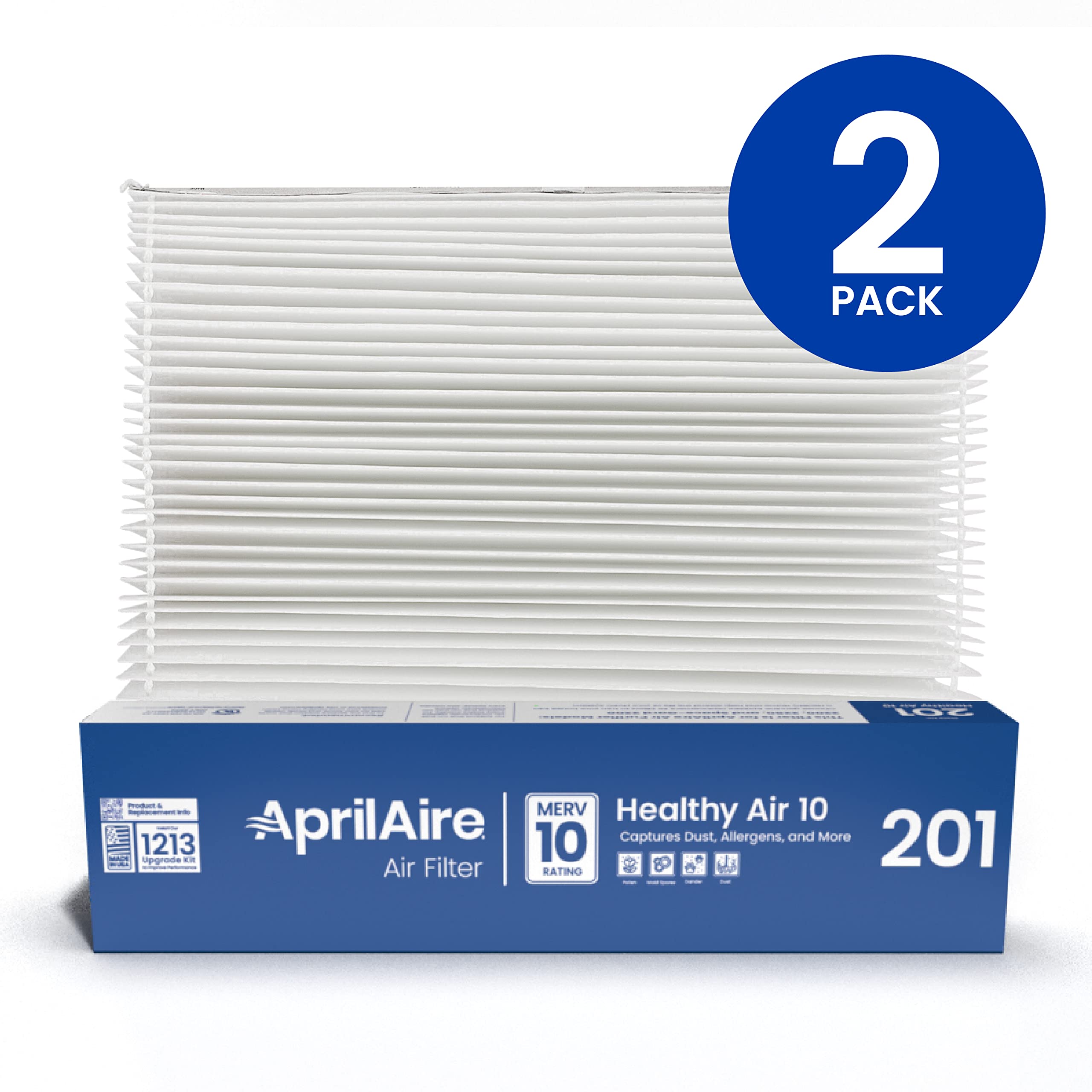 AprilAire 201 Replacement Furnace Filter for AprilAire or Space-Gard 2200 or 2250 Whole-House Air Purifiers - MERV 10, 20x25x6 Air Filter (Pack of 2)