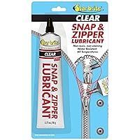 Snap & Zipper Lubricant - Clear, Non-staining for Clothes, Jeep Tops, Wetsuits, Dive Suits, Gear Bags, Coolers, Biminis, Cushion Covers & More 1.75 OZ (089102)