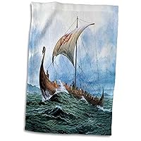 3D Rose Viking Ship.Jpg Hand/Sports Towel, 15 x 22