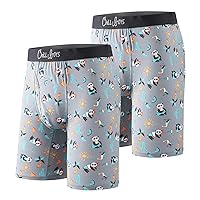 Chill Boys Cool Men's Boxer Briefs 2 Pack Print Boxers. Comfortable Men's Underwear. Breathable Anti-Chafing Boxers for Men