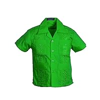 Guayabera Shirt for Boys Cuban Short Sleeve Kids Shirts