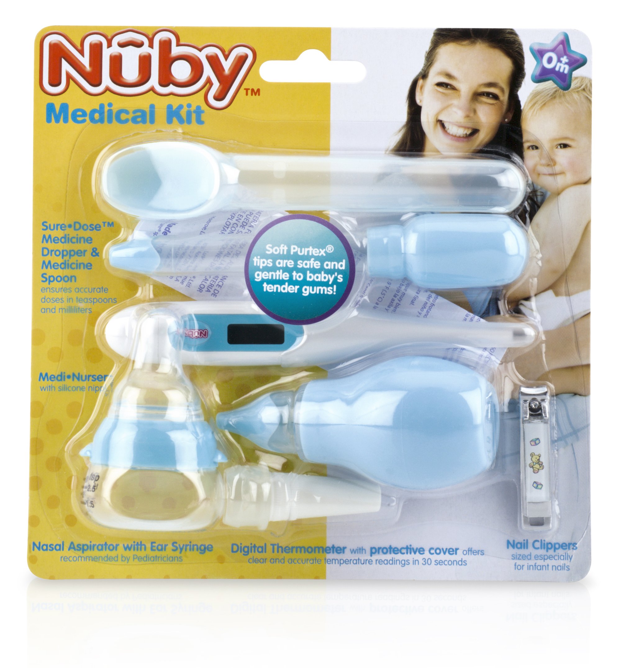 Nuby Complete Nursery Care Medical Kit for Healthy Baby - Small 7-Piece, Colors May Vary