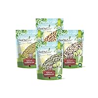 Food to Live Organic Pulses Bundle, 4 Pack – Whole Green Peas (5 LB), Green Lentils (5 LB), Chickpeas (5 LB), Black-Eyed Peas (5 LB), Non-GMO Dried Legumes, Raw, Kosher, Bulk.