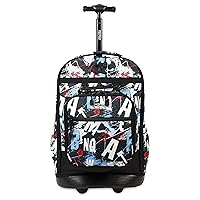 J World New York Unisex Kid's Duo Rolling Backpack with Lunch Box Set, Graffiti, One Size