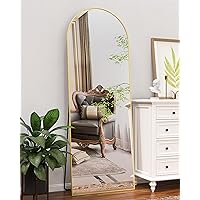 Arch Floor Mirror, Arched Full Length Mirror with Stand, Arched Wall Mirror, Glassless Mirror Full Length, Floor Mirror Freestanding, Wall Mounted Mirror for Bedroom Living Room, 58