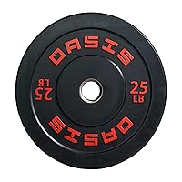 25 LB Bumper Plate Weight Plate with 2-inch Steel Hub for Strength Training & Weightlifting