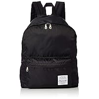 Snoopy SPZ-1161b Women's Face Backpack, Carry-On Bag, Nylon, Small, A4, Logo, Zipper, 5.3 gal (20 L), Black, Storage Bag Set