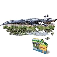 Madd Capp Puzzles Jr. - I AM Lil' Gator - 100 Pieces - Animal Shaped Jigsaw Puzzle, Multi-Colored