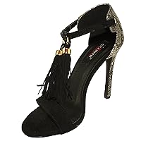 Cherish Women's Layla-1 Two Tone Stiletto Ankle Strap High Heel Dress Sandals