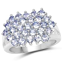 1.74 Carat Genuine Blue Sapphire .925 Sterling Silver Ring