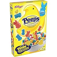 Kellogg's Peeps Breakfast Cereal, 8 Vitamins and Minerals, Kids Easter Snacks, Original with Marshmallows, 8oz Box (1 Box)