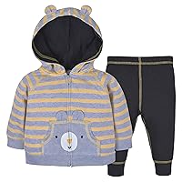 Gerber Baby Boys Toddler Zip Hoodie & Joggers Clothing Set