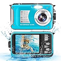 Yifecial Waterproof Camera 10FT Underwater Camera 30MP 1080P HD Video Resolution 16X Zoom Waterproof Digital Camera for Snorkeling,Vacation(Blue)