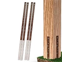 Pack of 4 Easy Fence Post Repair (to fix 2 Broken Wood Posts), Fast and Easy to Install, Highly Effective, Long-Lasting