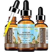 African BAOBAB SEED OIL 100% Pure Natural Refined Cold-pressed carrier oil 0.5 Fl oz 15 ml For Face, Skin, Body, Hair, Lip, Nails. Rich in vitamin C by Botanical Beauty