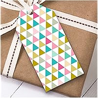 Multicoloured Triangle Repeat Birthday Present Favor Gift Tags