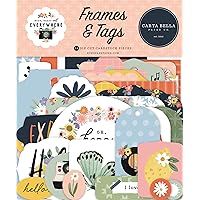 Carta Bella Frames & Tags, Here There and Everywhere Cardstock Ephemera 33/Pkg