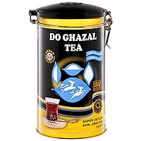 Do Ghazal Earl Grey Tea 400 Gram Tin - Pure Ceylon Loose Tea In Metal Tin - 14.1oz