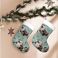 Christmas Stockings Decorations Otters Lovely Christmas Stockings Bags Christmas Fireplace Decor Socks for Stairs Fireplace Hanging Xmas Home Decor