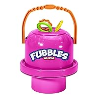 Little Kids Fubbles No-Spill Big Bubble Bucket in Pink for Multi-Child Play, Made in the USA