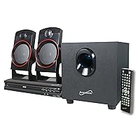 Supersonic SC-35HT 2.1 Channel DVD Home Theater System, DVD/CD/VCD/SVCD/MP3 Playback, Multiple Video Outputs, 11W Speaker Output. Fast Forward/Backward Scan, Programmed Playback, Multi-Zone Support
