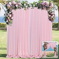 Pink Backdrop Curtain for Parties Rod Pocket Pink Curtains Photography Backdrop Drapes Privacy Fabric Decoration for Birthday Party Wedding Baby Shower Home Decor, 5ft x 10ft, 2 Panels