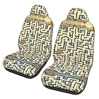 Labyrinth Treasure Map Car seat Covers Front seat Protectors Washable and Breathable Cloth car Seats Suitable for Most Cars