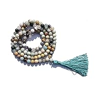 Mala- Creativity (Amazonite + Combo) 34 inch String 108 Beads Size - 8 mm Combo Healing Crystal Natural Reiki Chakra Stone