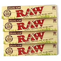 King Size Slim Organic Hemp Rolling Papers, 32 Count (Pack of 4)