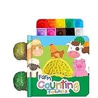 Fidgimals Farm Counting Educational Baby Book | Educational Children's Farm Books, Sensory Board Book with Pop It Fidget Toys, Perfect Sensory Toys for Toddlers I Baby Books