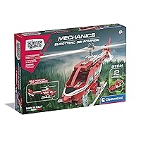 Clementoni - Science Build-Fire Helicopter-Children's Building Set 2 in 1, Mechanical Laboratory, Scientific Game 8 Years, Manual in Italian, Made in Italy, Multicoloured, Medium, 19275