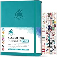 Clever Fox Planner PRO – Weekly & Monthly Life Planner to Increase Productivity, Time Management and Hit Your Goals, 8.5x11″ (Turquoise)