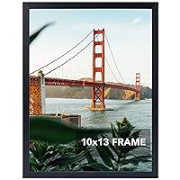 10x13 Picture Frame Black for Wall Hanging Horizontally or Vertically, 10 x 13 Frame Composite Wood Wall Gallery Photo Frame, Black