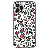 Scarlet Pink Leopard iPhone 12 and iPhone 12 Pro Case with Slim Sleek Stylish Design and Shiny Gold Accents Wireless Charging Compatible Cover Designed for iPhone12 and 12Pro (6.1 Inch) (Pink Leopard)