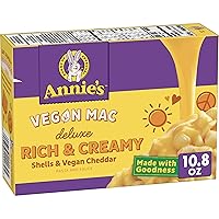 Annie's Deluxe Vegan Mac and Cheddar Shells, Vegan Macaroni and Cheese, 10.8 oz
