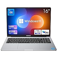 16 inch Laptop Computer, Windows 11 Laptop with N95 Processor, 16GB DDR4 512GB SSD, Metal Shell, FHD 1920 * 1200P, WiFi, BT5.0, Type_C,38Wh Battery