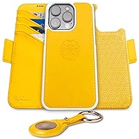 Dreem Bundle: Fibonacci Wallet Case for iPhone 15 Pro Max with Liberate AirTag Holder [Yellow]